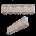 Elegant Modern Crystal Chandeliers With Rectangular Design And Hanging Pendants 3d model