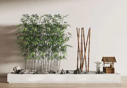 New Chinese landscape sketch bamboo 3d model