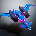 Futuristic Passenger Aircraft With Blue Pink Color Scheme Sleek Design And Large Engines