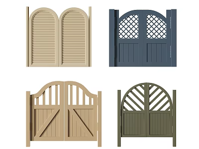 Various Double Doors With Different Designs And Color Options For Home Exteriors 3d model