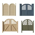 Various Double Doors With Different Designs And Color Options For Home Exteriors 3d model