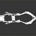 Shiny Metallic Mechanical Component With Structural Bracket Connecting Arm And Reflective Surface