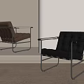 Modern Leisure Chairs With Metal Frames Brown Striped And Black Tufted Designs