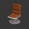 Modern Orange Single Chair With Textured Upholstery Round Swivel Base And Ergonomic Design