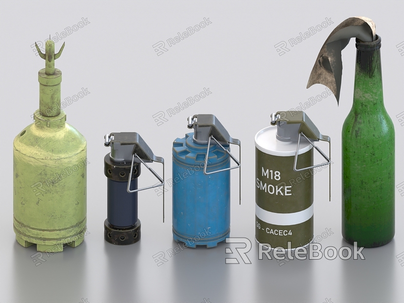 Grenade Grenade Smoke Bomb High Explosive Bomb Flash Bomb Molotov Bottle Throwing Weapon model