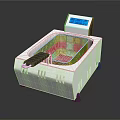 Stainless Steel Electronic Laboratory Appliance With Digital Display And Transparent Top