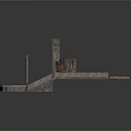 Ancient Ruined Stone Structure With Columns Staircase And Broken Platform 3d model
