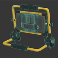 Portable Folding Furniture With Yellow Black Frame Handle And Stable Stand Design