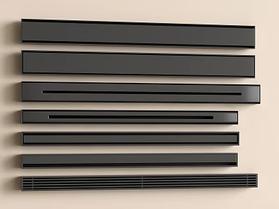 Black Bathroom Accessories Various Wall Mounted Storage Bars With Different Lengths 3d model