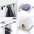Essential Bathroom Laundry Supplies With Stainless Steel Towel Racks Toilet Paper Holders And Soft Towels