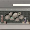 CHILLCHAN 2024 Store Window Display With Dresses Handbags And Circular Shelves On Green Textured Wall