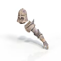 Medieval Antique Armor Components Featuring Helmet And Arm Guard With Ancient Metal Texture