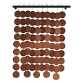 Modern Round Decorative Wall Hangings Featuring Neutral Colors And Grid Pattern 3d model