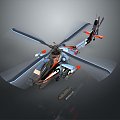 Modern Helicopter Gunship Helicopter Aircraft Gunship Combat Helicopter 3d model