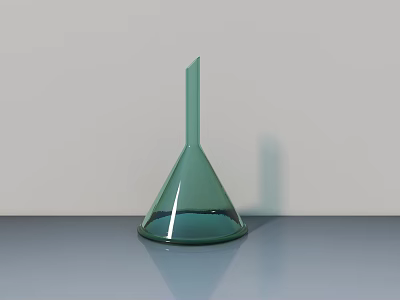 Green Glass Funnel Shaped Decorative Ornament Set For Modern Tabletop 3d model