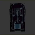 Futuristic Armored Vehicle With Top Mounted Weapon And Dark Exterior Design