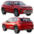 Red SUV Car Front And Rear Exterior Design 3d model