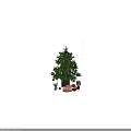 Decorative Christmas Tree Ornaments With String Lights On Green Holiday Tree