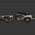 Vintage Worn Classic Car Featuring Faded Paint Damaged Roof And Scratched Body