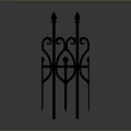 Iron Decorative Railing with Spikes and Curved Patterns for Architectural Decoration