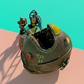 Sphere ship under repair fanart 3d model