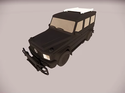Black Off Road SUV With Roof Rack Front Grille And Rugged Exterior Design 3d model