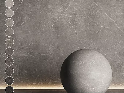 Grey Stone Sphere Component With Textured Wall And Gradient Color Samples 3d model