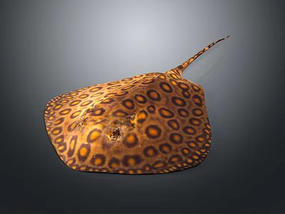 Leopard Spotted Stingray Shaped Decorative Ornament For Living Room Home Decor 3d model