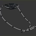 Fashionable Heart Shaped Pendant Necklace With Transparent Cut Design And Black White Beads