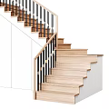 Stylish Modern Staircase With Wooden Steps Black Railings And White Walls Design