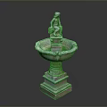 Classical Stone Carved Fountain With Statue On Top And Pedestal Base