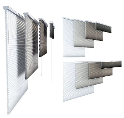 Modern White and Gray Venetian Blinds for Stylish Window Coverings Design 3d model