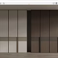 Modern Wardrobe Design With Light And Dark Striped Panels And Metal Accent Strips