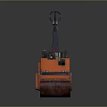 Small Orange Heavy Duty Construction Road Roller With Handle And Roller Drum