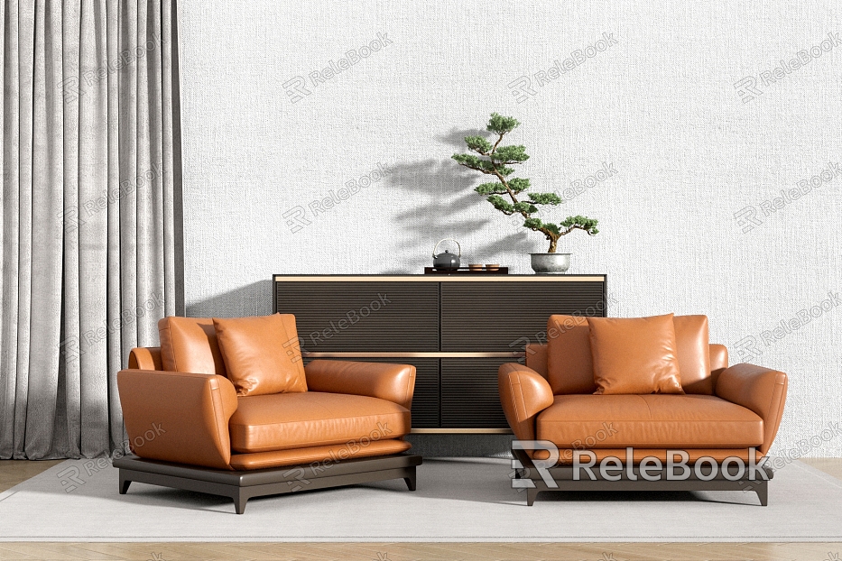 Sofa Leather Sofa Single Sofa model