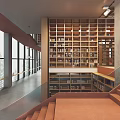 Log Wind Library Book Cafe 3d model
