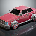 Vintage Red Toy Car With Silver Rims And Classic Design Details