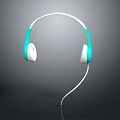 Computer Headphones with Turquoise and White Over Ear Design and Wired Connection