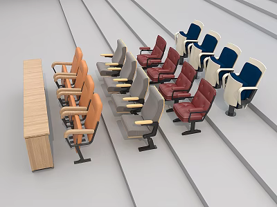 Modern Rank Chair Lecture Hall Chair 3d model