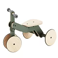 Wooden Children's Bed Modern Stylish Design With Green Frame Natural Wood Wheels And Sturdy Steps