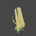 Yellow Mechanical Arm For Utility Vehicle With Hydraulic System And Green Base