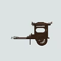 Antique Wooden Carriage With Intricate Carved Details And Decorative Wheel Design