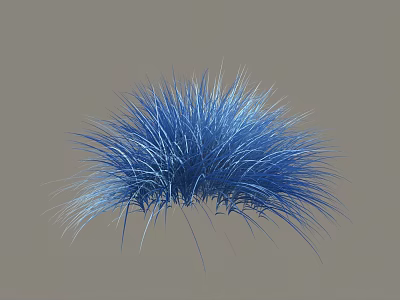 Vibrant Blue Shrub With Spiky Leaves On Neutral Light Brown Background 3d model