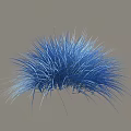 Vibrant Blue Shrub With Spiky Leaves On Neutral Light Brown Background