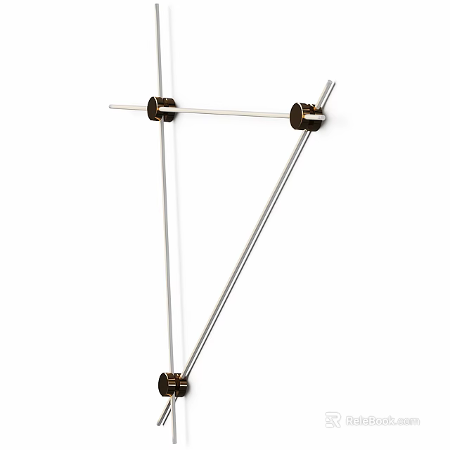 Modern Wall Lamp With Geometric Metal Frame And Glass Light Fixture Design 3d model 