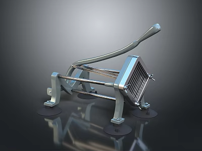 Manual Stainless Steel Kitchen Press Tool With Handle And Grid Plate For Juicing 3d model