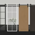 Barn Door Designs Featuring Wooden Glass Grid and X Shaped Styles for Interior Spaces