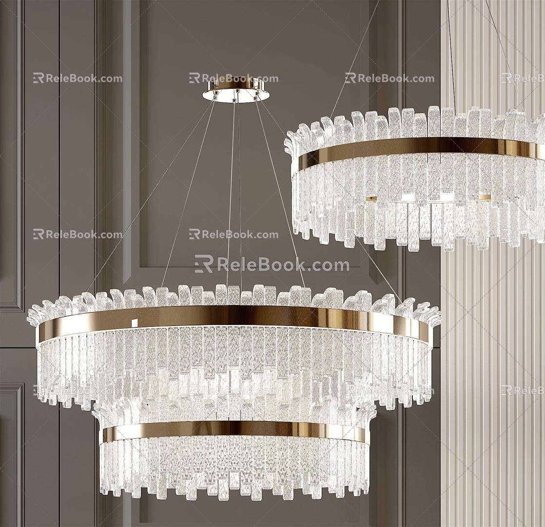 Light Luxury Crystal Chandelier 3d model