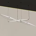 Modern Unique Design White Chandelier With Black Frame Hanging From Ceiling 3d model