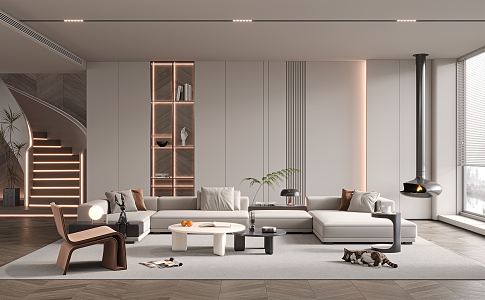 Modern Minotti living room 3d model